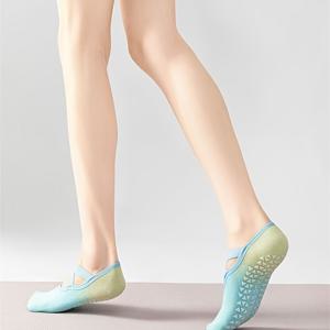 여성용 미끄럼 방지 요가 양말 6켤레 세트, 댄스, , 헬스장용 - 그라데이션 컬러 얇은 피트니스 바닥 양말, 미끄럼 방지 밑창, 헬스장, 스튜디오용, 기계 세탁 가능, 운동용 (봄, 여름, 가을)