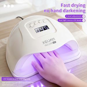 TEMU 1개 화이트/LED 네일 램프 듀얼 광원 네일 램프, 빠른 건조, 손때 없음, 4단계 조절, 여성 및 네일 아트용