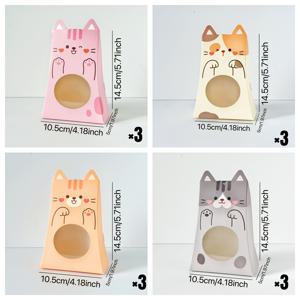 TEMU 그녀/남자를 위한 선물 12개 귀여운 고양이 스탠드업 선물 상자 - 만화 입체 귀 디자인 사탕 상자, 귀여운 고양이 발 열린 창 선물 상자, 축제 모임/생일 테마 파티 선물 포장으로 적합. 각 디자인은 3개로 구매 가능합니다.