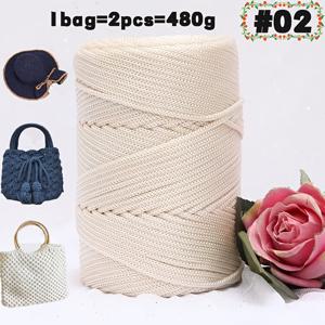 TEMU 여름 썬햇용 원사 2개, 코바늘 및 핸드니트용 경량 메인 원사, DIY 수제 여름 쿨햇, 신발 및 가방, 쿠션, 휴대폰 파우치, 자동차 쿠션에 적합, 480g