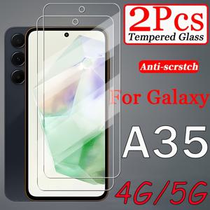 TEMU 2개 팩, 삼성, 갤럭시 A35 4G 5G 스크린 보호 필름에 적합, [정밀 부착 도구] 포함 - 기포 없음, 초당 간편 설치