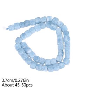 TEMU 7mm 천연석 사각 아쿠아마린 루스 스페이싱 비즈, 주얼리 제작 참 목걸이, 귀걸이, 펜던트, 팔찌 추가, 여성 선물로 적합
