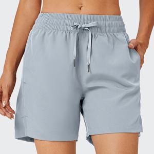 TEMU ZUTY 여성용 속건성 아θληικ 쇼츠 포켓 포함 - 5인치 길이 운동용 러닝 헬스장 반바지, 속건 기술 및 포켓, 훈련, 피트니스, 캐주얼웨어에 적합, 기계 세탁 가능 단색 반바지, 여름 야외 활동용