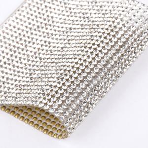 TEMU 24x40cm DIY 장식용 라인스톤 자가 접착 메쉬