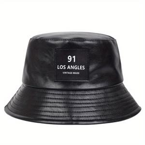 남성용 로스앤젤레스 PU 가죽 버킷햇 1개