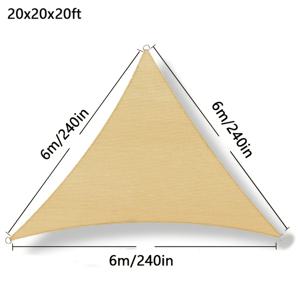 TEMU 샌드 베이지 그늘막 삼각형, HDPE 재질 그늘막, 삼각형 햇빛 가리개, 옐로우 캐노피 세일, 파티오 정원 마당 데크 퍼걸라용 통기성 캐노피, 185 GSM 차광 천, 햇빛 가리개 캐노피 메시 원단