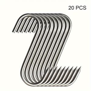 TEMU 고기 가공용 스테인리스 S-후크 20개 - 핫 & 콜드 스모킹, 닭 사냥, 걸기, 건조, 바비큐 & 그릴에 이상적