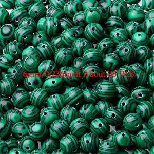 TEMU 35개 6/8/10mm 고품질 자연적인 말라킷 비즈 - 녹색에 검은 혈관이 있는, DIY 팔찌, 목걸이, 귀걸이, 등에 완벽 - 가족과 친구에게 이상적인 선물, 축제용 액세서리|우아한 비즈워크|자연석 비즈, 배터리 없음