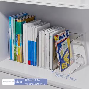 TEMU 1개 튼튼한 책장 - 공간 절약형 데스크탑 정리함, 넘어짐 방지 디자인, 조립 불필요, 투명 책꽂이 (가정, 사무실, 대학, 도서관용) - 견고한 플라스틱 구조, 모던 수납, 고품질 제작, 책 지지대 랙