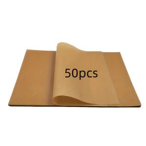 TEMU 40CM*30CM 50매 논스틱 베이킹 페이퍼 시트 - 무세제, 베이킹, 요리, BBQ, 에어프라이어, 찜기 등에 적합, 베이킹 필수품 | 중성 색상 페이퍼 | 내구성 좋은 쿠킹 페이퍼, 베이킹 용품
