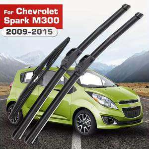 TEMU Spark M300 2009-2015년형 전면/후면 와이퍼 블레이드 3개 세트, 차량용 액세서리, 2011, 2012, 2013, 2014년형 모델, 차량 와이퍼, 차량 와이퍼 블레이드, 차량 유지 보수, 앞유리 와이퍼, 정밀한 핏, 고성능 브러쉬, 내구성 좋은 소재
