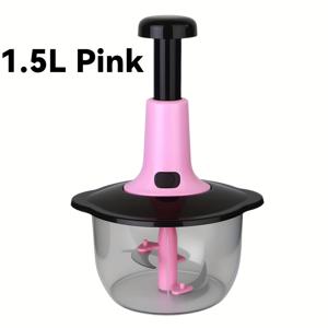 TEMU 날이 있는 수동 식품 다지기 - 튼튼한 PP 바디, 전기 불필요, 야채, 과일, 고기, 마늘, 양파 다지기에 적합한 대용량 주방 도구 - 가정 및 상업용으로 간편하게 세척 가능한 디자인, 야채 다지기, 효율적인 다지기|마늘다지기