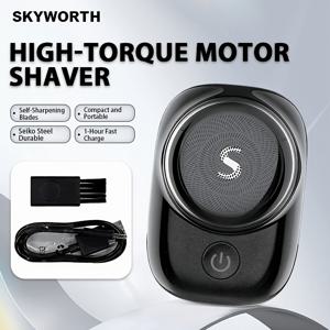 TEMU Skyworth 면도기, 다양한 색상으로 제공, 저소음 모터, 플로팅 곡선형 날, 1시간 지속 배터리 수명. 손바닥 크기의 미니 디자인, 캠핑, 출장, 데일리 그루밍에 적합. 스타일리시하고 강력한 휴대용 그루밍 도구