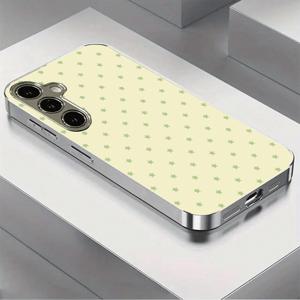 TEMU 휴대폰 케이스 - 별 꿈 거즈 패턴 전기 도금 은색 유리 디자인, 삼성 S26 S25 PLUS 24 PRO 23 UITRA 및 NOTE 20 A55 A56 A16 및 기타 모델에 적합, 디자인 패션 트렌드, 소형 충격 방지 및 낙하 방지 보호 케이스 (친구 및 레)