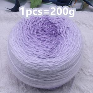 TEMU 1개=200G 새로운 그라데이션 롱 플러시 얀 스카프 손뜨개질 라인 라이트 미스트 수제 코바늘 별 꽃 담요 얀