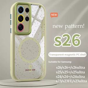 TEMU ZOOZOO CASE 갤럭시 S26/S6 울트라/S6 플러스용 투명 마그네틱 휴대폰 케이스, 창의적인 만화 패턴 디자인, 전체 렌즈 보호, 튼튼한 하드 쉘 포함
