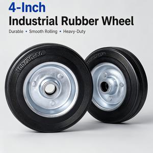 TEMU 튼튼한 4인치 산업용 솔리드 고무 바퀴, 2개입 헤비 듀티 교체용 바퀴 12mm 보어 100mm 직경 30mm 폭 70kg 하중 용량, 수직 트럭 정원 카트 다용도 카트 작업장 가구 쓰레기통용 부드러운 롤링 바퀴