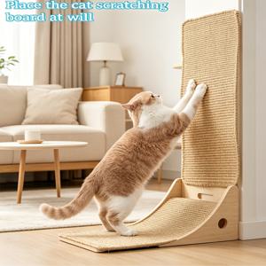 TEMU 1개 튼튼한 자가 점착식 사이잘 고양이 스크래치 매트 - 고양이 매일 운동 스크래칭 보드, 고양이 등반 프레임 교체용 점착 보드, 매직 투명 점착제, 깔끔한 디자인, 가구 보호, 다층 스포츠 및 레저 공간