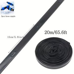 TEMU 16mm/0.63인치 드립 테이프, 다양한 길이 사양 10m/32.8ft, 20m/65.6ft, 30m/98.4ft, 100m/328ft, 200m/656ft. 설치 및 유지 보수를 위한 드립 호스 피팅 장착, 정원, 농장 및 잔디밭용 물 절약 드립 관개