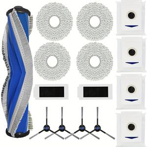 TEMU ECOVACS DEEBOT T30 Omni 및 T30 Pro Omni 호환 교체 부품 세트: 메인 브러시 1개, 사이드 브러시 4개, 필터 2개, 걸레 패드 4개, 먼지 봉투 4개 - ECOVACS DEEBOT T30 Omni 및 T30 Pro Omni 로봇 청소기와 호환