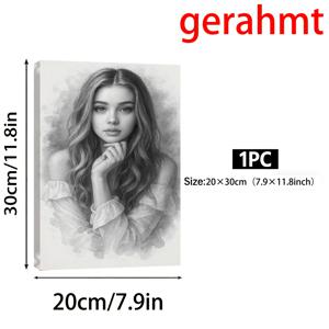 TEMU 2D 평면, 1개 맞춤형 흑백 사진 잉크 배경 캔버스 아트 프린트 - 개인화 사진 벽 장식, 결혼식, 약혼, 개인 흑백 사진, 애완동물 추모 등에 적합 - 정교한 나무 프레임 텍스타일 아트