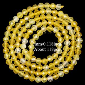 TEMU 2/3/4mm 자연석 면 연마 황수정 마노석 구슬 190/118/98개 - DIY 팔찌 및 목걸이용, 독특한 액세서리 재료, 주얼리 제작 용품 | 생동감 있는 구슬 디자인 | 이상적인 선물 선택