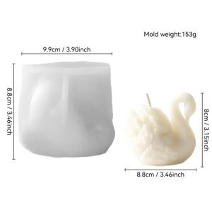 TEMU 입체 백조 모양 실리콘 몰드, 수제 DIY 애호가용, 아로마테라피 캔들 및 석고 장식품 제작용, 재사용 가능, 사실적인 동물 모양, 가정 장식 공예용 에폭시 수지 몰드