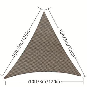 TEMU 삼각형 차양 돛, 파티오 정원 마당 데크 퍼걸러용 통기성 갈색 캐노피 돛, 185 GSM 차광 천, 차양 돛 캐노피 메쉬 패브릭