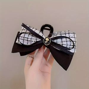 TEMU 신상 가을/겨울 클래식 엘레강스 스타일 프렌치 스타일 니치 빈티지 클로 클립, 정교하고 고급스러운 디자인의 샤크 클립 헤어 액세서리