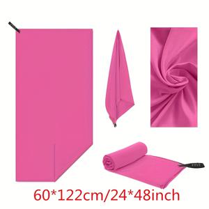 TEMU 1개 속건성 극세사 타월 24*48인치, 여행 및 해변용 - 가볍고 컴팩트한 초극세사 타월, 피부에 자극 없는 요가, 헬스장, 캠핑, 스포츠 땀 흡수 및 수영용 타월