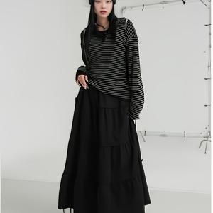 TEMU 여성용 엘레강스 단색 스커트, 패셔너블한 원피스, 케이크 스커트, 다중 레이어 타이 업 스커트, 엄브렐라 스커트, 사계절용, 미디 기장, 심플 원피스, 리본 스커트