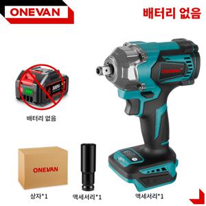 TEMU ONEVAN 1200N.m 고토크 고출력 임팩 렌치 전동 충격 렌치 브러시리스 모터 ，무선 드릴 및 스크루드라이버 대용량 이온 배터리 다용도 전력 도구