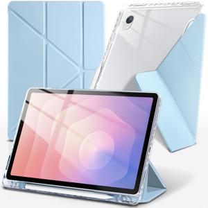 TEMU 삼성 탭 S11(11인치) 2025년형 모델 SM-X730/SM-X736B 태블릿용 적합한 케이스, 트라이폴드 스탠드 기능이 있는 스마트 6-in-1 Y자형 스탠드, S펜 거치대 포함, TPU 소재, 자동 웨이크/슬립 백 케이스 커버