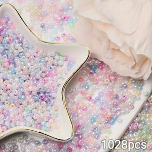 TEMU 1028개 3mm 28가지 혼합 색상 체코산 유리 시드 비즈, 루즈 비즈, 주얼리 제작용 DIY 수제 구슬 자수 키트, 팔찌 목걸이용, 발렌타인데이 선물용