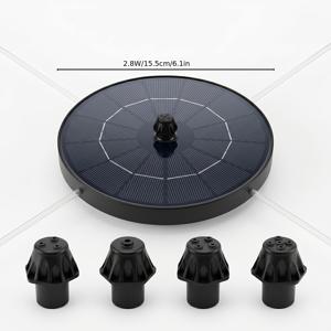 TEMU 2.8W 태양광 새 목욕 분수 펌프, 4개 노즐 및 4개 투명 충돌 방지 막대 포함 실외 부유 분수, 연못, 수영장, 수족관 및 정원 장식용