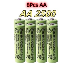 TEMU 1.2V AA 2500mAh 충전식 배터리, AA 배터리 쌍, MP3 LED 램프 카메라 마이크 리모컨 추가용 Ni-Mh 충전식 배터리 (최대 1200회 충전 가능, 사전 충전)