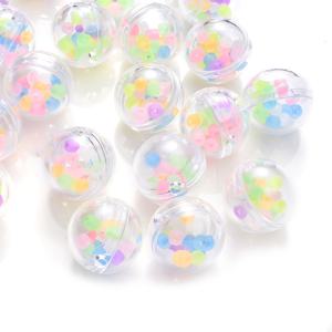 TEMU DIY 액세서리용 20mm 랜덤 컬러풀 야광 구형 아크릴 구슬 5개 세트, DIY 주얼리 만들기, 펜던트, 팔찌, 목걸이, 열쇠고리, 구슬펜 장식용