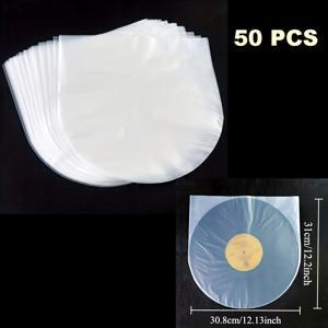 TEMU 50X 정전기 방지 12'' LP LD 바이닐 레코드 커버 내부 슬리브 플라스틱 투명 커버