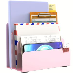 TEMU 1개 데스크탑 메일 정리함, 다중 칸막이 편지 & 문서 홀더, 파일 폴더 랙 & 홀더, 가정 사무실/학습실에 적합, 정리된 메일, 정리함용 종이