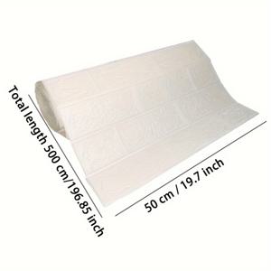 TEMU 1롤 (50.04Cm X 5.0M) 자가 점착 방수 즉석 필앤스틱 3D 벽 패널 - 방수 폼 자가 점착 벽 패널, 사실적인 벽돌 질감 패턴, 질감 있는 폼 벽돌 벽지 타일, 간편한 청소 및 절단