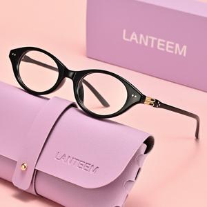 TEMU 1쌍 LANTEEM 여성용 캣아이 안경 - 사무실, 파티, 일상 착용에 적합, 비투명 프레임 포함 (케이스 & 외부 박스), 클래식 풀림 안경, 합금 힌지, 파티/휴일 선물용 (선물 박스)
