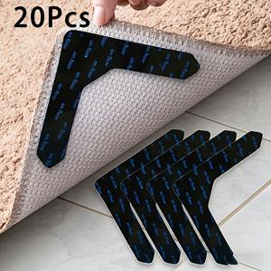 TEMU 20개 카펫 클립, 재사용 가능한 미끄럼 방지 카펫 매트, 양면 카펫 테이프, 세탁 가능한 나무 바닥 카펫 코너 프레임, 카펫을 유지, 컬링 방지