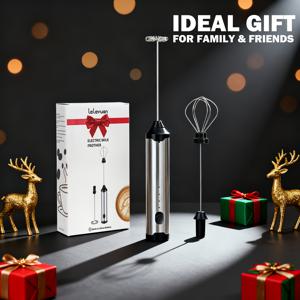 TEMU LALAYUAN 전동 우유 거품기 2-in-1 우유 휘저개 & 계란 비터, USB 핸드헬드 거품기, 3단계 속도 조절, 대용량 배터리, 가정 및 여행용 휴대용, 304 스테인리스 스틸 우유 믹서, 커피, 라떼, 말차, 선물용