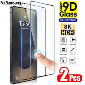 TEMU 2개 HD 화면 보호 필름, 삼성 갤럭시 S22 S23 S24 S25 S26 플러스 Edge FE 울트라에 적합, 강화 유리 화면 보호 필름, 지문 인식 기능 적용 가능, 전체 커버, 9H 경도