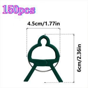 TEMU 튼튼한 재사용 가능한 정원용 식물 클립 150개, 부드러운 그립감, 토마토, 오이, 덩굴식물, 장미 및 꽃에 적합 | 퀵클립 줄기, 쌓을 수 있는 녹색 플라스틱 지지대, 실내/실외용, 상업용 원예용 손상 없음