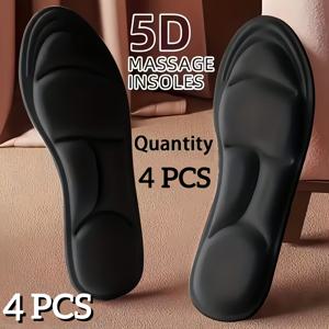 TEMU 6D 디자인 깔창 2켤레, 두꺼운, 부드럽고 통기성 좋음, 충격 흡수, 아치 지지, 하이힐, 스포츠 및 캐주얼 신발에 적합, 색상 랜덤