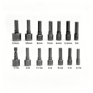 14피스 마그네틱 임팩 스크루드라이버 소켓 세트, 연장 소켓 어댑터 포함, 1/4인치(6.35mm) 육각 생크 특징으로 전동 드릴 및 임팩 렌치와 호환, 매니아 및 전문가에게 적합