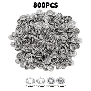 TEMU 400/800개 메탈 실버 스냅 버튼 - 프롱 스냅 버튼, 의류 재봉 버튼, 천 가방, 청바지, 의류, 의류 패스너, 패브릭 고정 등에 적합, 재봉 부자재 및 용품, 지갑 제작 용품, 지갑 제작