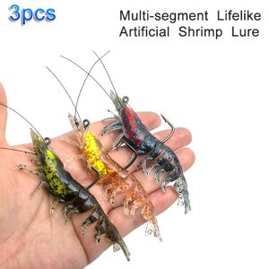 TEMU 3개입 실물 같은 새우 및 랍스터 수영 미끼 - 8Cm/3.14In | 배스 송어 연어 농어를 위한 초강력 내구성 TPE 구조 | 바닷물 담수 프로 낚시 장비