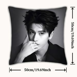 TEMU P-옥을 쫓는 장링허 중국 배우 2D 1개 프린트 베개 커버, 양면 프린트, 지퍼 클로저, 폴리에스터, 기계 세탁 가능, 사무실, 거실, 침실 장식용, 집 꾸미기, 또는 휴일 선물 장식용으로 완벽 (베개 속통 미포함)